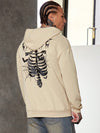 Stay Stylish and Comfortable with Men's Skeleton Print Drop Shoulder Hoodie