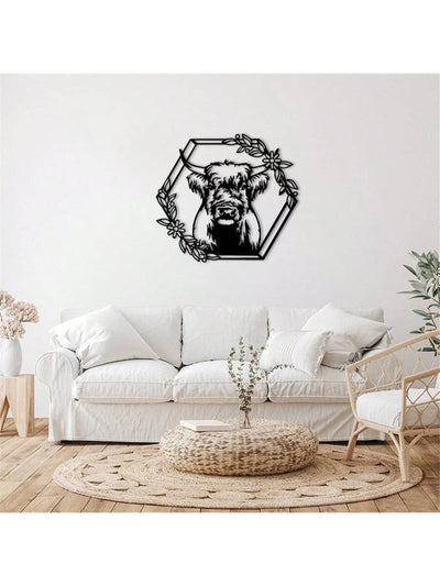 Moo-tiful Cow and Flower Metal Wall Art for Home Decor