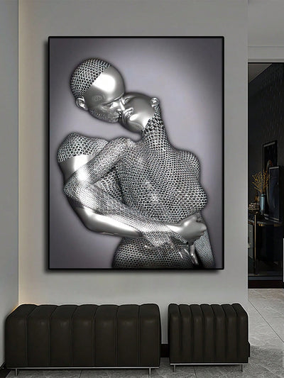 Modern Love Figure Statue Painting for Stylish Home Wall Decor