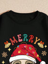 Cozy Unity Christmas Print Thermal Lined Sweatshirt - Perfect for Holiday Warmth