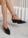 Chic and Stylish Pointed Toe Irregular Heel Mules: Black High Heels for Autumn and Winter