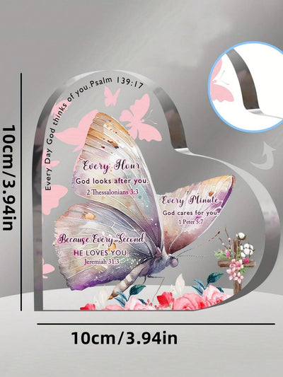 Inspirational Acrylic Tabletop Decor with Bible Verses – Perfect Gift for Women and Friends