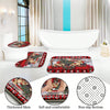 Festive Pooch Shower Curtain Set: Waterproof Christmas Decor with Cozy Anti-Slip Mats