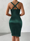 Ravishing Ruched Mini Dress with Plunging Neckline