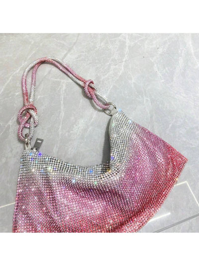 Shimmering Rhinestone Clutch: Perfect for Evening Parties with Detachable Shoulder Chain