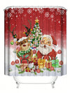 Festive Holiday Cheer: Waterproof Christmas Pattern Shower Curtain