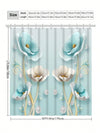 Elegant Blue Lily Polyester Shower Curtain - Waterproof & Mildew-Resistant Bathroom Decor