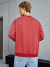 Men's Spider Print Drop Shoulder Pullover: Stay Stylish and Comfortable with Slogan Design