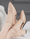 Chic & Comfortable Women's Chunky Heel Pumps – Trendy Strappy Design