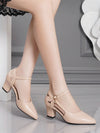 Chic & Comfortable Women's Chunky Heel Pumps – Trendy Strappy Design