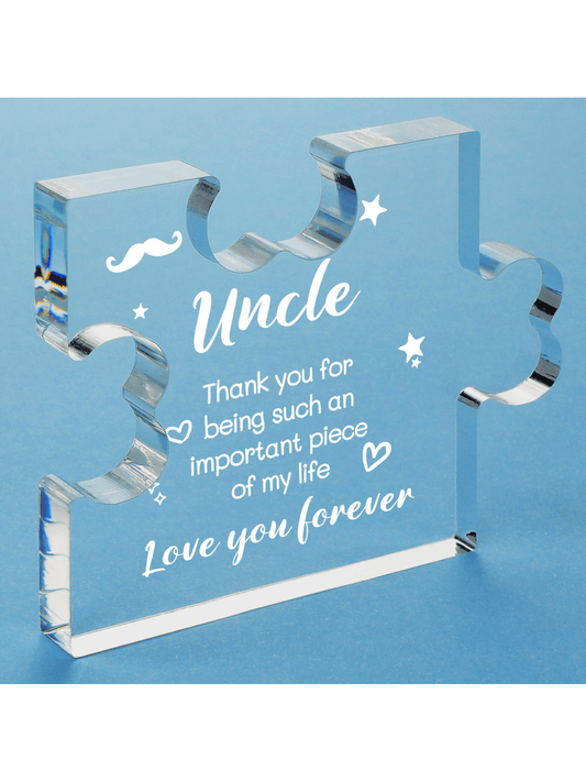 Uncle's Delight: Acrylic Desktop Decorative <a href="https://canaryhouze.com/collections/ornaments" target="_blank" rel="noopener">Ornament</a> is a perfect gift for Father's Day or birthday. With its unique design and high-quality acrylic material, it will add a touch of elegance to any desktop. Show your love and appreciation for your uncle with this special gift.