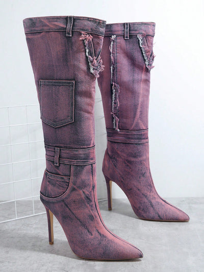 Psychedelic Chic: Tie-Dye Pointy Toe Stiletto Heel Boots