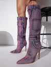 Psychedelic Chic: Tie-Dye Pointy Toe Stiletto Heel Boots