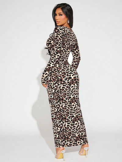 Wild and Chic: Women's Leopard Pattern Print Dress