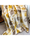 Elegant Versatile Scarf for Women: Thin Spring & Summer Gauze Shawl with Large Flower Design