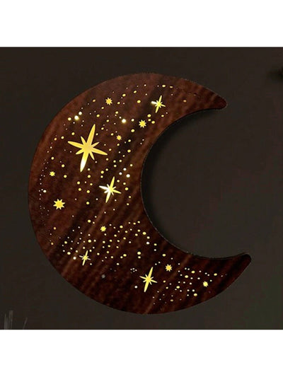 Retro Crafted Moon and Star LED Wall Decor Light: Enhance Your Living Space with Warm White Light Effect