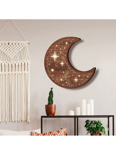 Retro Crafted Moon and Star LED Wall Decor Light: Enhance Your Living Space with Warm White Light Effect