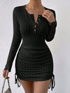 Ultimate Elegance: Unity Contrast Lace Drawstring Side Bodycon Dress