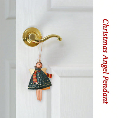 Charming Countryside Double-Sided Metal Christmas Tree Ornaments - Set of 4 Santa Claus Pendants