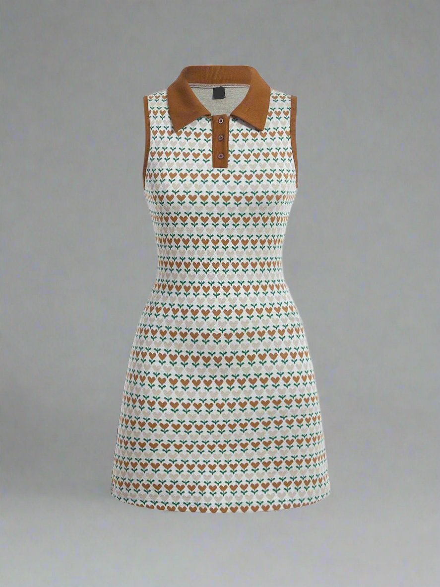 Step up your style game with our All-over Print Contrast Collar Dress. This chic addition to your wardrobe features a unique all-over print and a contrasting collar, adding a touch of sophistication to any outfit. Don't miss out on this must-have dress for any fashion-forward individual.