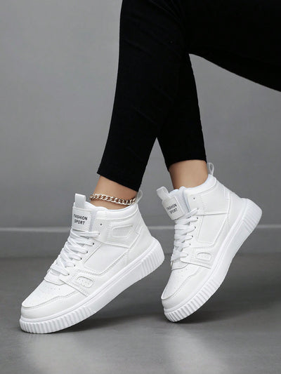 Colorful Comfort: Women's High Top Athletic Sneakers with Lace-Up Design