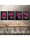 Motivational Red Neon Canvas Wall Art Set - Enhance Your Living Room and Bedroom Decor with Inspiring Prints!