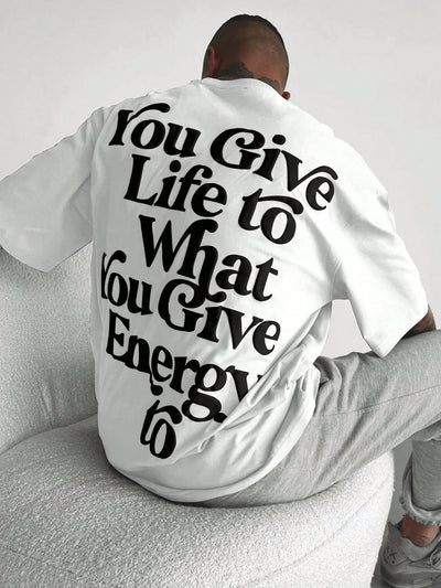 Embrace Your Style with the Ultra-Loose Men's Slogan Graphic T-Shirt