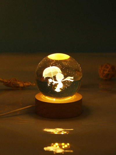 Engraved Crystal Ball Night Lamp: The Prince Prince Umbrella Design