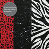 Chic Leopard Print Shower Curtain Set – Black & White with Red Stripes | Stylish Bathroom Decor