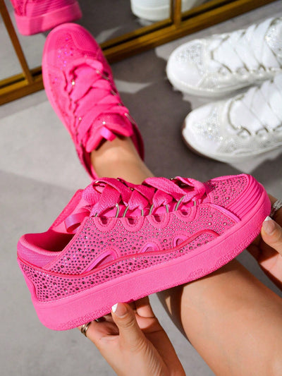 Sparkle and Shine: Rhinestone Covered Low-Cut Sneakers