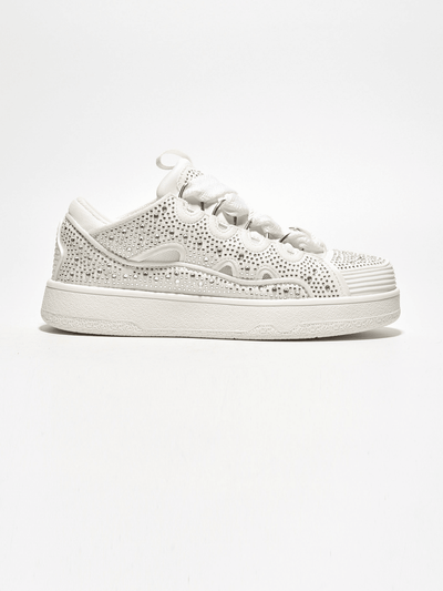 Sparkle and Shine: Rhinestone Covered Low-Cut Sneakers