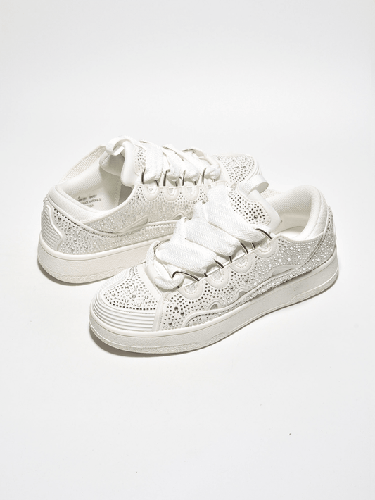 Sparkle and Shine: Rhinestone Covered Low-Cut Sneakers