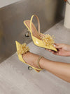 Crystal Bowknot Pointed-Toe High Heel Sandals: Elegant Shoes for Fashion-Forward Women