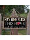 Welcome Home Blessing: Wooden Signboard with Heartfelt Prayer and Rustic Charm