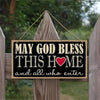 Welcome Home Blessing: Wooden Signboard with Heartfelt Prayer and Rustic Charm