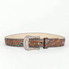 Vintage Cowgirl Chic: Colorful Flower Engraved Rhinestone Belt for Western Style Looks