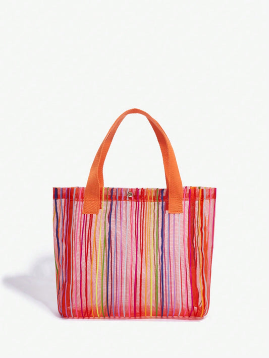 Introducing the Summer Vibes Mesh Tote Bag for Women! With its colorful design and lightweight mesh material, this bag is perfect for carrying all your essentials in style. Stay cool and trendy this summer with our must-have accessory.