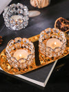 Sparkling Elegance: Iron Art Crystal Candle Holder for Living and Dining Room Decor