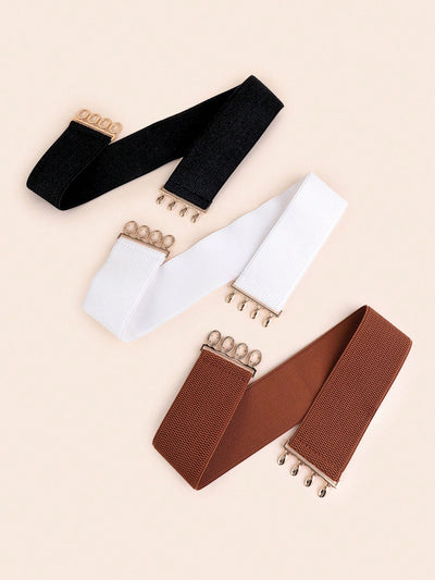 3-Piece Metal Buckle Wide Waist Belt Set: The Perfect Cinch for Dresses