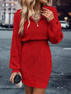 Cozy Chic Style with Essence Quarter-Zip Drop Shoulder Sweater Dress