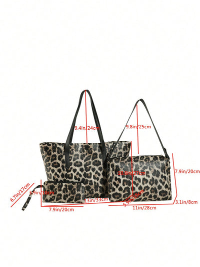 Vintage Leopard Print 3-Piece Bag Set: Stylish Solutions for Every Occasion