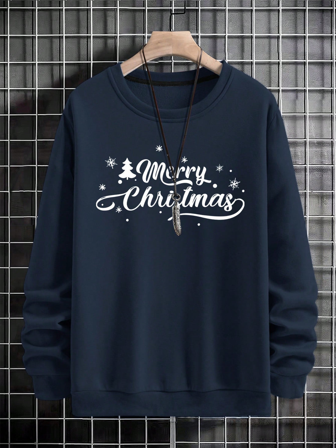 Introducing Festive Cheer: Men's Christmas Letter Printed Drop Shoulder Sweatshirt, the perfect choice for adding holiday spirit to your wardrobe. Made from high-quality materials, this sweatshirt features a unique letter print design and comfortable drop shoulder fit. Celebrate the season with style and comfort.
