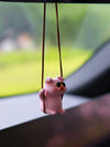 Adorable Swinging Pig Car Mirror Pendant - Add a Touch of Fun to Your Car Interior