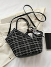 Chic Bow-Decor Mini Handbag: Versatile Crossbody Tote with Scarf