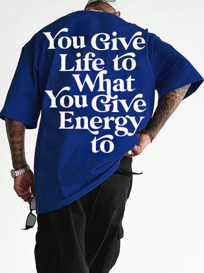 Embrace Your Style with the Ultra-Loose Men's Slogan Graphic T-Shirt