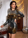 Glittering Glamour: Zip Back Sequin Bodycon Dress