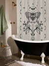 Vintage Flower Butterfly Printed Shower Curtain: Waterproof Polyester Fabric with 12 Hooks Included
