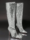 Dazzling Ombre Side Zipper Stiletto Heeled Boots: Step Out in Style!