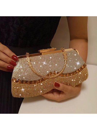 Dazzling Diamonds: Women's Banquet Handbags with Tassel and Beaded Detail