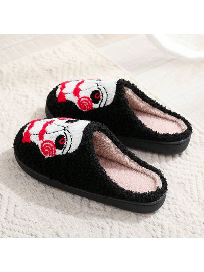 Joker Face Plush Slippers: Spooky Comfort for Halloween at Home